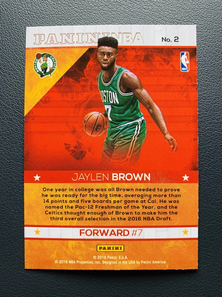 2016-17 Panini Hoops NBA Jaylen Brown #2 Hot Signatures Rookie RC Print Auto B - Image 2 of 2