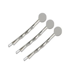 60PCS Black  Silver Bobby Pins - 44mm 1.7" Curved Metal Hair Clips with Pads