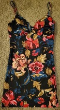 Women's Black Floral Dress Size L Brand New