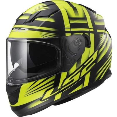 LS2 FF320 Stream Bang Integralhelm schwarz / neongelb Motorradhelm