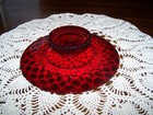 VINTAGE RUBY GLASS 8.5" CAKE PEDESTAL — photo 4