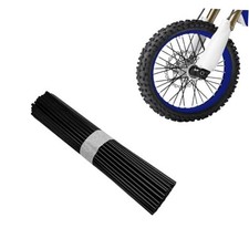 72PCS Dirt Bike Spoke Skins Covers, Universal Wheel Rims Wraps Pipe Trim, Black