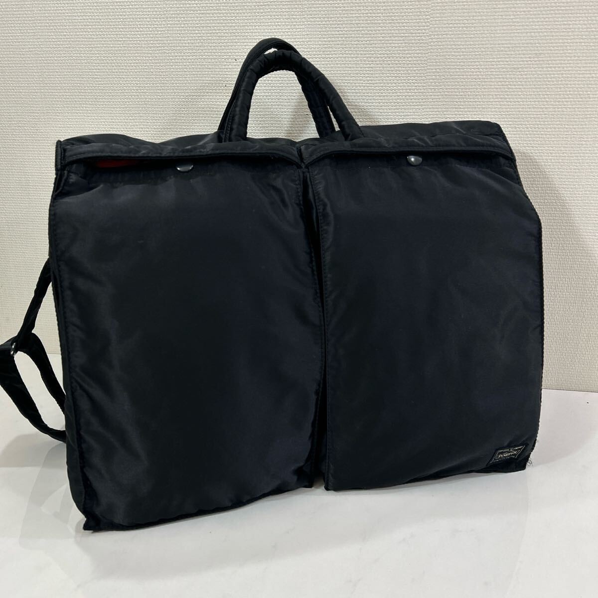 PORTER Tanker 2Way Helmet Bag Black Nylon Briefcase Shoulder Japan 