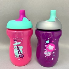 Tommee Tippee 10oz Toddler Sportee Sippy Bottle 12m Spill Proof 2 Pack Pink