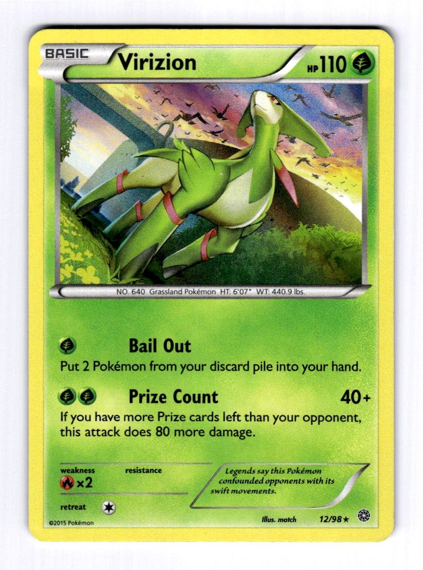 Virizion XY - Ancient Origins #12 (2015) Holo LP Pokemon