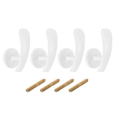 4Pcs Aluminum Alloy Wall Mounted Curtain Holdback Drapery Holder Hook White