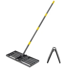 Lawn Leveling Rake Heavy Duty 30"x10"Leveler Plate 6FT Adjustable Tool Stainless