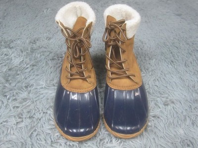 Snow Boots Womens Size 10 Brown Sherpa Lined Duck Winter Lace Up Z4446906