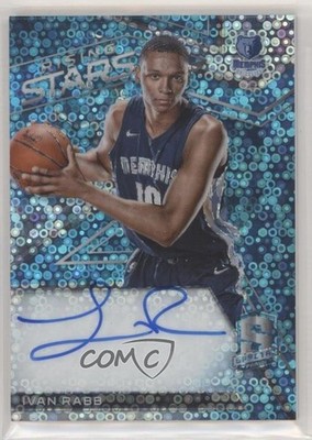 2017 Panini Spectra Neon Blue Prizm 38/49 Ivan Rabb #RS-IRB Rookie Auto RC 0b2