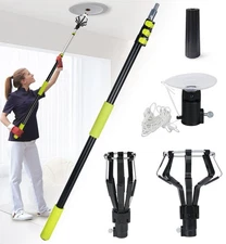 Light Bulb Changer Pole Kit 3 FT to 12 FT Telescoping Extension Pole with 2 B...