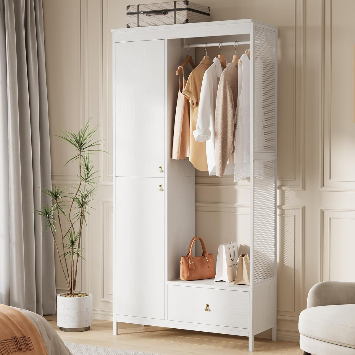 modern wardrobe dresser Medley 3-Piece Solid Wood Bedroom Wardrobe Set