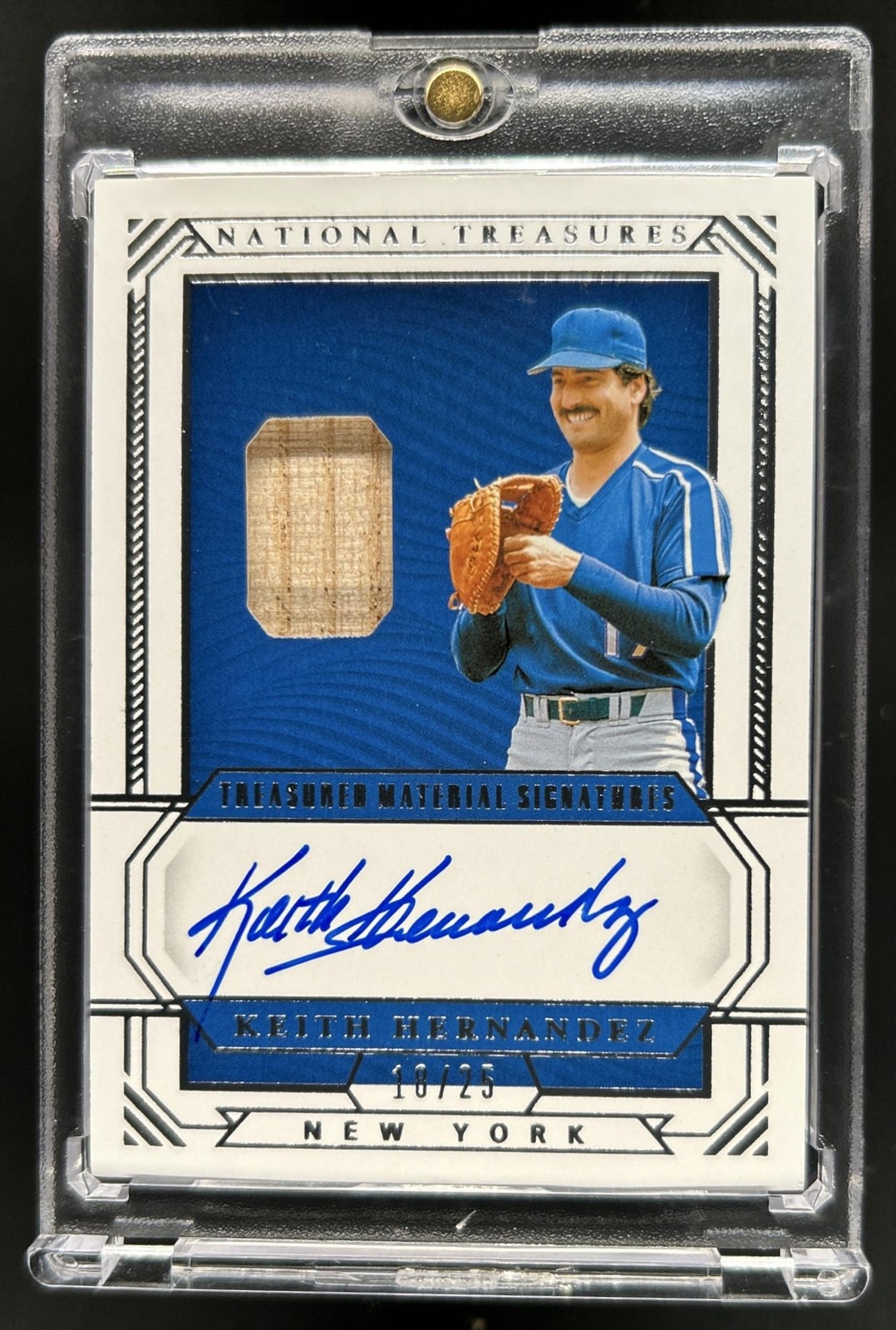 2019 Panini National Treasures Keith Hernandez Treasured Material Bat Auto #/25