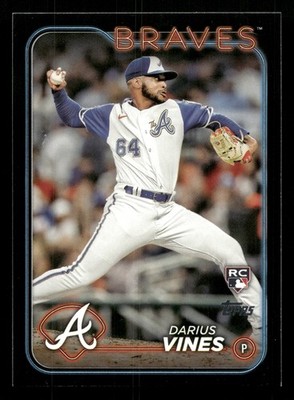 Darius Vines Atlanta Braves 2024 Topps Black #493 SN /73