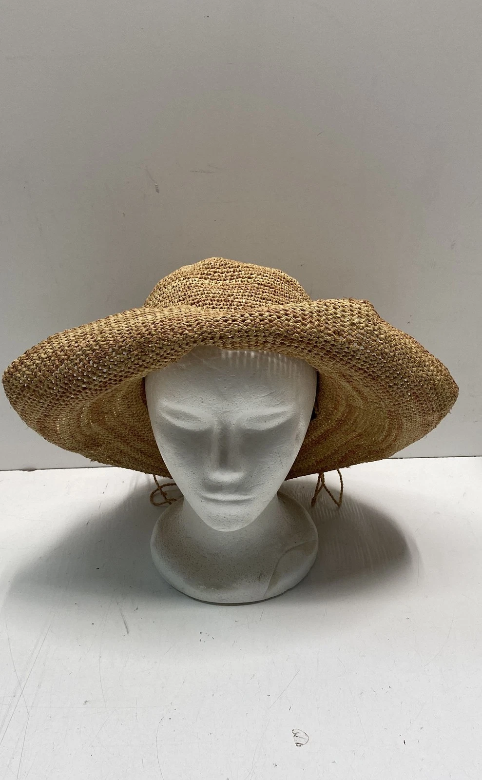 Helen Kaminski Women's Natural Hand Crocheted Raffia Wide Brim Sun Hat