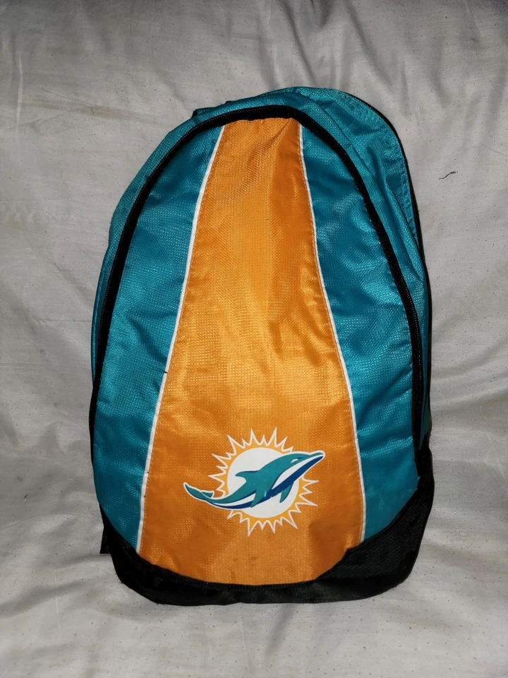 Miami Dolphins 2 Section Backpack Book Bag  & Lifetime Membership Signs - Image 2 of 4