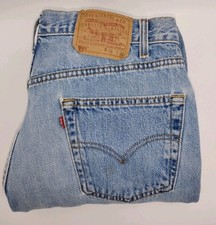 Levis 505 Jeans Mens 36x32 Blue Regular Fit Straight Leg Medium Wash Denim Pants