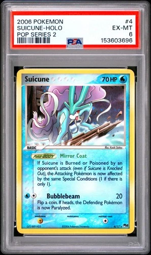 2006 POKEMON POP SERIES 2 #4 SUICUNE-HOLO PSA 6