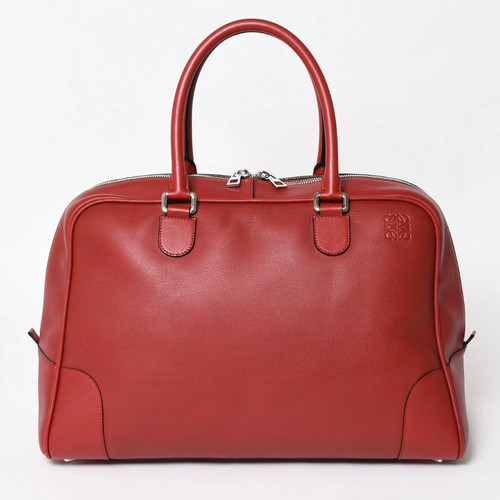 LOEWE Amazona 261409 Handbag Leather Red Unisex #WSB8754