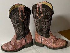 Roper LITTLE KIDS Pink Glitter Western Cowboy Child's COWGIRL BOOTS Size 9