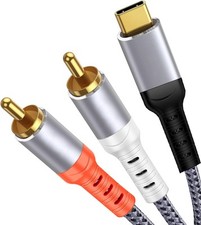 MFi Certified Compatible with USB C to RCA Cable Audio Aux Adapter, 6.6FT