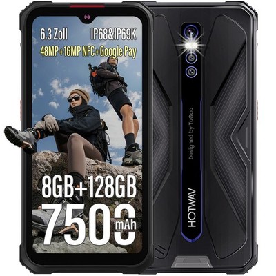 HOTWAV Cyber9 Pro Outdoor Handy ohne Vertrag 8GB+128GB 7500mAh 48MP Smartphone