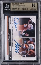 ARCH MANNING QUINN EWERS 2024 PANINI INSTANT NIL AUTO HIGHEST GRADE JERSEY MATCH