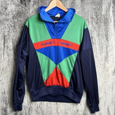 Vintage Hummel Futbol Soccer Training Track Jacket Size Large Color Block