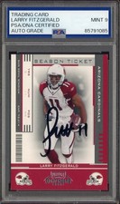 Larry Fitzgerarld HOF Signed 2005 Playoff Contenders #3 Cardinals PSA/DNA 9 AUTO