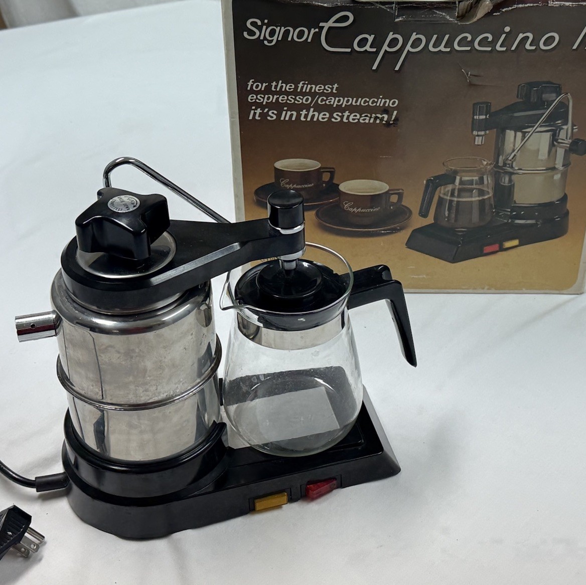 Vintage Signor Cappuccino II Coffee Machine 3-6-9 Cups Made 