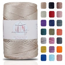 , Polyester Macrame Cord 2mm x 250 yards 750 feet 2mm Polypropylene Latte Mac