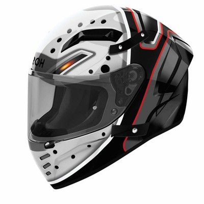 AIROH Connor Masker schwarz grau rot Integralhelm ECE 22.06  M 57/58