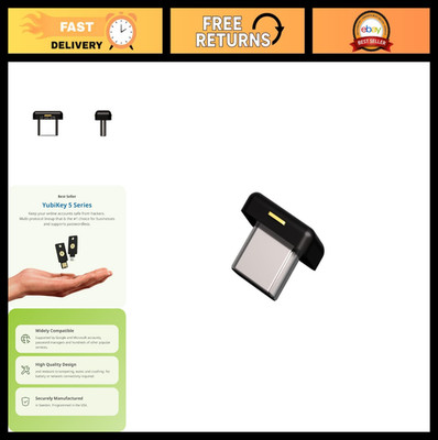 Multi-Factor Authentication Security Key - USB-C YubiKey 5 Nano, FIDO Certified,