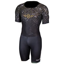 Swings Aero II Racing Suit Inline Speed Skating Rennanzug Schwarz Gold Profi