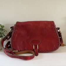 Dooney  Bourke Florentine Whipstitch Saddle Crossbody Bag Red Leather