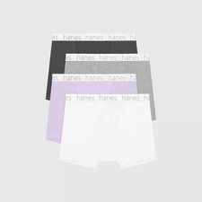Hanes Women's 4pk Cotton Stretch Mid-Thigh Boyfriend Boxer Briefs - 8/XL, Vary