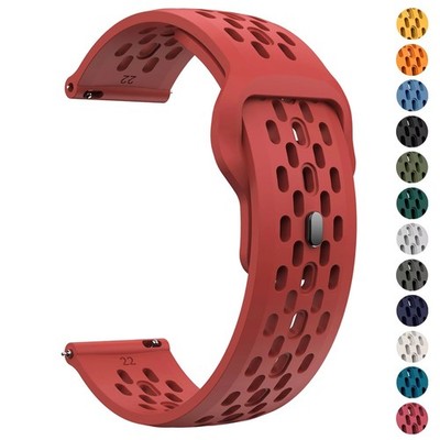 New 20mm 22mm Breathable Silicone Sport Watch band Silicone Strap