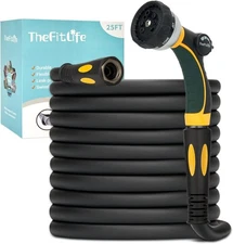 TheFitLife Garden Flexible Hose Heavy Duty Soft Grip Handle and 8 Function