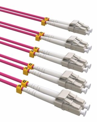 5 Pack LC to LC 0M4 Fiber Patch Cable, 1/10/40/100Gbs Multi Mode Fiber Optic ...