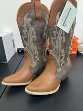 Rollda Women's Cowgirl  Boots Western Fashion  Snip Toe Size 9.5
