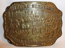 American Express Tiffany New York Wells Butterfield Vintage Brass Belt Buckle