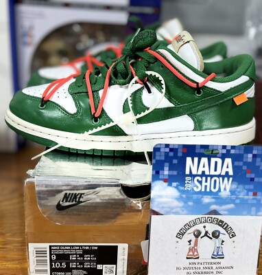  Size 9 - Nike Dunk Low x OFF-WHITE Pine Green 2019 