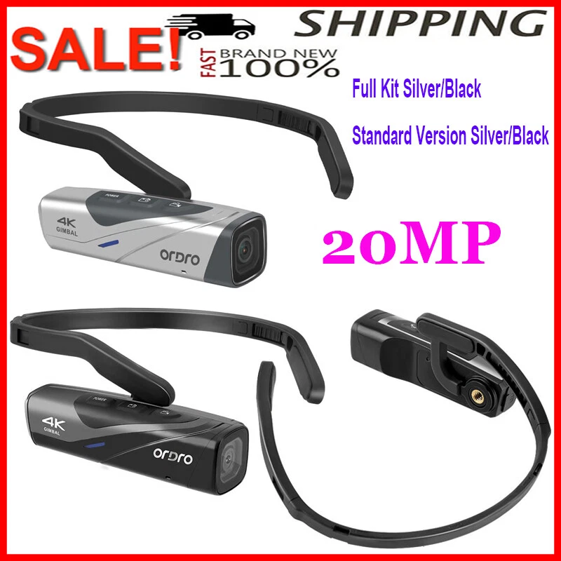 Ordro EP8 4K Gimbal 20MP Head Mounted Camera Wifi Sports Vlog