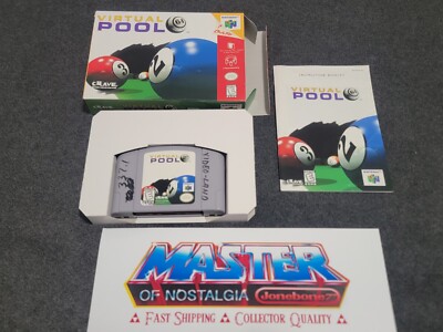 N64 Nintendo 64 VIRTUAL POOL CIB Complete Box Game Rare Crave