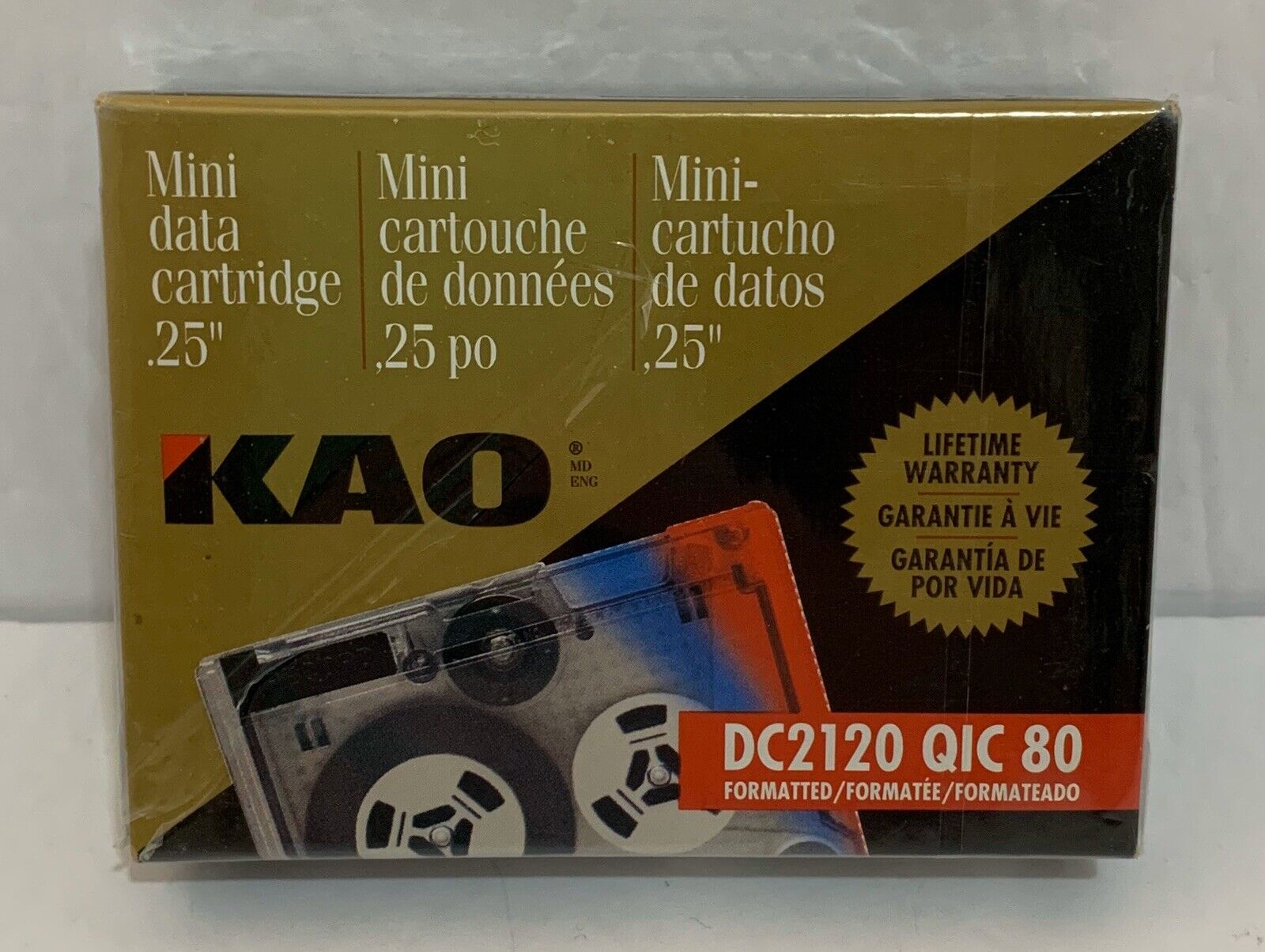 KAO Mini Data Cartridge .25” DC2120 QIC 80 Formatted NEW Sealed