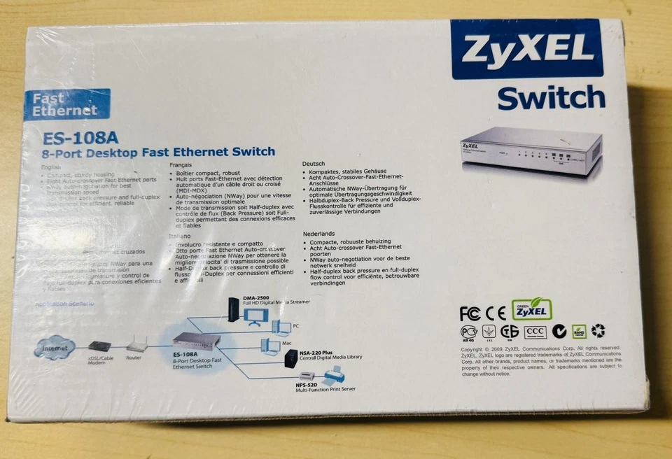 Zyxel ES-108A 8-Port Fast Ethernet Switch – Reliable Network Connectivity! - Image 2 of 3