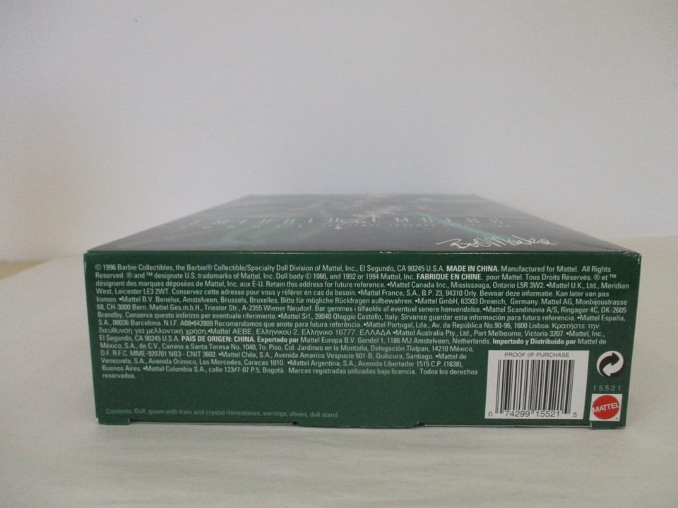 MATTEL BARBIE 1996 JEWEL ESSENCE BARBIE BOB MACKIE EMERALD EMBERS NEW