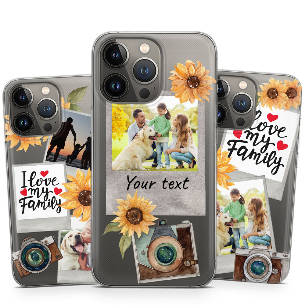 PERSONALIZED Vintage Polaroid Retro Sunflower Photo GEL PHONE CASE