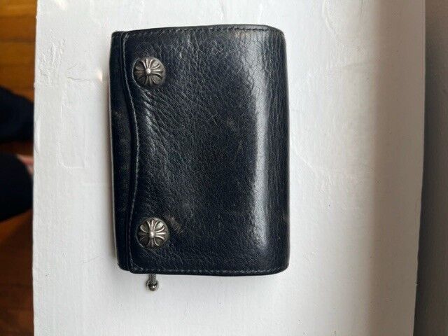 Chrome Hearts 3 Fold Black Leather Wallet | eBay