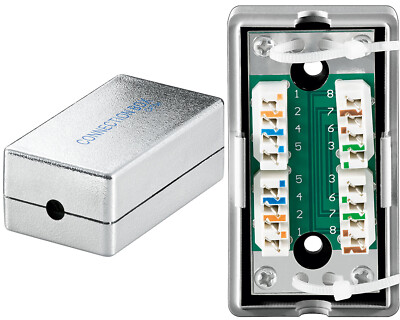 10Stück Cat.5e LSA Anschlussbox Netzwerk Kabel Verbinder LAN 2*RJ45 Verlängerung