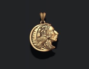 Authentic Native American Necklaces, Native American Pendant, Indian Man Pendant